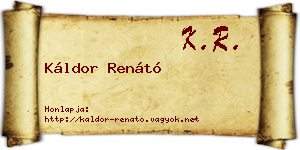 Káldor Renátó névjegykártya