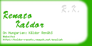 renato kaldor business card